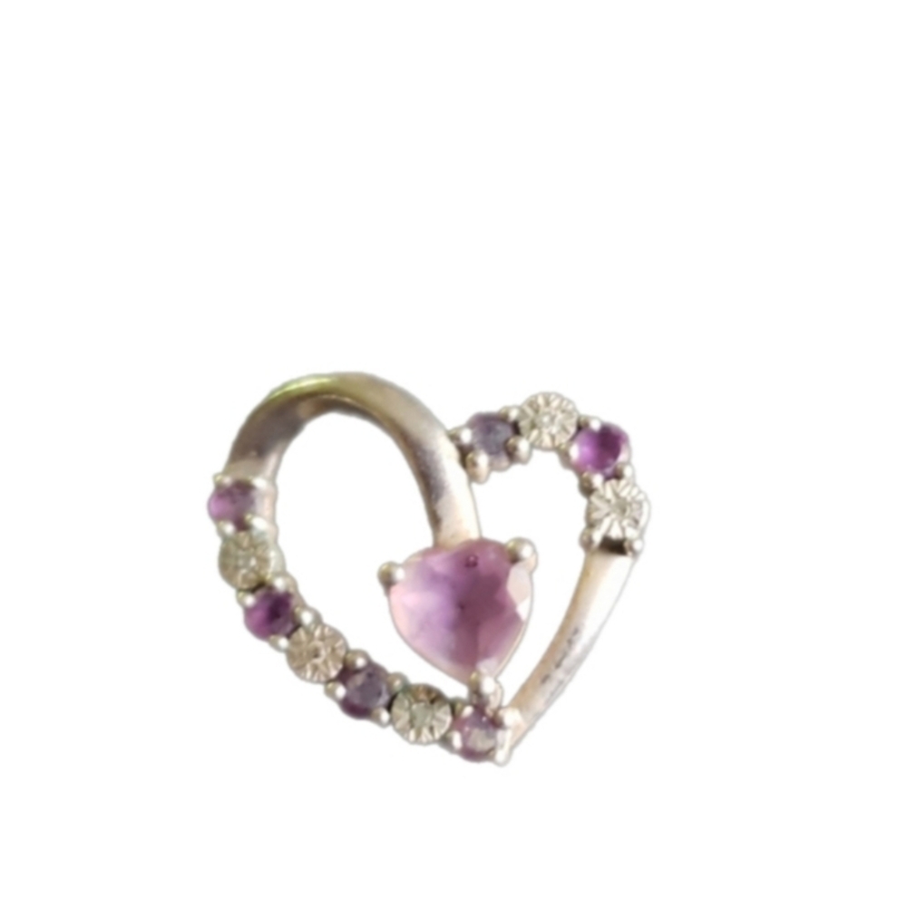 Sterling silver charm amethyst stone